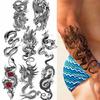 1 Sheet Dragon Temporary Tattoos Sleeve For Men Women Adults Arm Forearm Waist Thigh Body Fake Tattoo Sticker Waterproof Decal