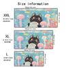 Cats And Fish Mouse Pad Large Computer Office Game Table Mat Rubber AntiSlip Stitched Edge Keyboard Mats 90x40 Xxl Desk Pads
