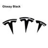 ZFX1 3pcs Car Front Rear Emblem Sticker Black for Tesla Model 3 Model Y Tail Box Auto Steering Wheel Decoration Modified Accessories