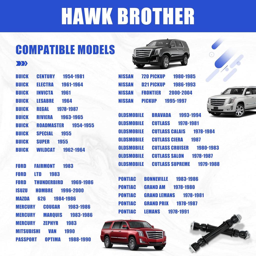 Sway Bar Links, K700432 K700538 Front Stabilizer End Link Suspension Kit Replacement For Chevrolet Silverado 1500 Avalanche Suburban Tahoe Cadillac