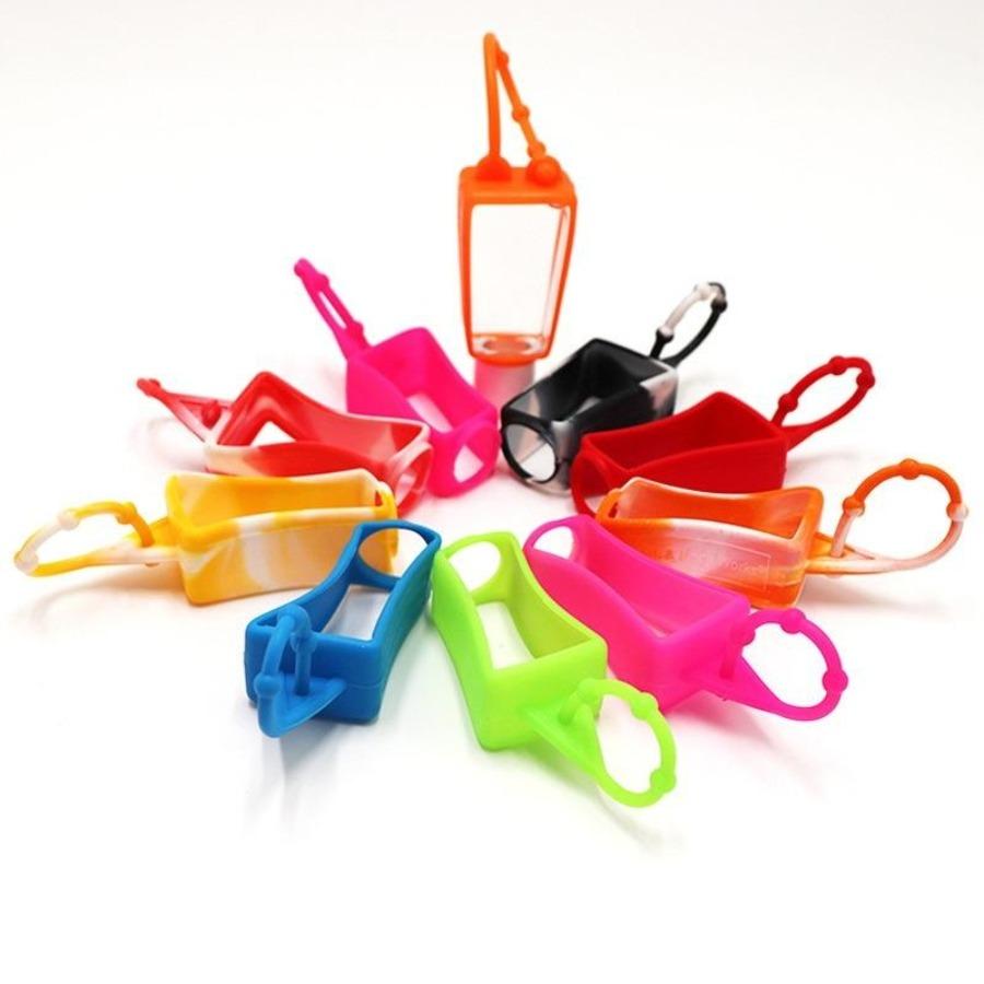 30ML Hand Sanitizer Disinfection Water Bottle with Hook Silicone Sleeve, Perfume Bottle Cover Portable Car-mounted Disinfectant Bottle Mosquito
