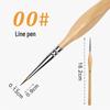 Wolf Hair Fine Line Brush - Black Triangular Birch Handle for Nail Art and Watercolor Detailing