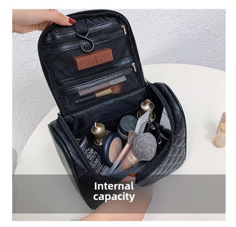 Stylish Travel Cosmetic Bag with Large Capacity and Hanging Hook