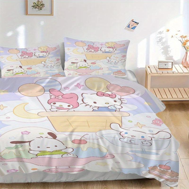 

3pcs POCHACCO and Friends Bedding Set - Includes Quilt Cover and Pillowcases, Suitable for All Seasons W083 135x200cm