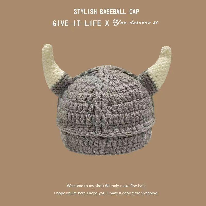 Cute Knitted Woolen Hat Unisex Warm Ear Protection Cartoon Green All-Match Cap Spring Autumn Winter Ideal For Men And Women