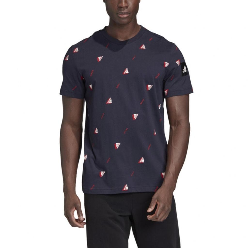 Adidas MHE AOP T Shirt Men's Marine Blue FQ6214