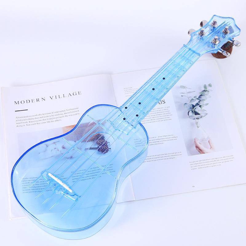 21  Transparent Color Plastic Student DIY Ukulele - Four-String Musical Instrument прозрачный/синий