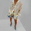 2025 Cross-Border Casual Fashion Linen Shirt and Shorts Set