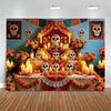 Mexican Sugar Skull Marigold Altar Theme Banner Decoration Background Halloween Party Home Decoration Photography Background