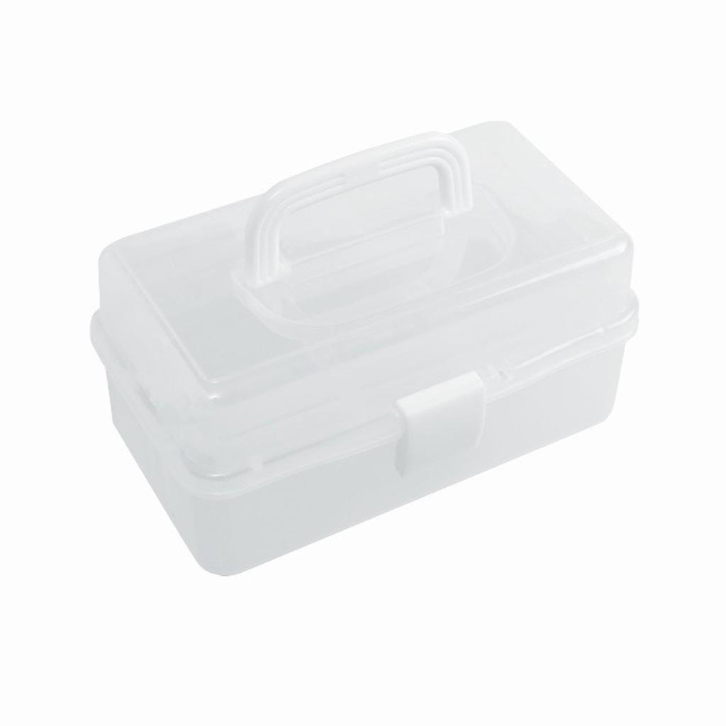 Tool Storage Box with Handle Three Layer Container Household Storage for Screw Parts Crafts Sundries Organization
