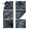 Men Jacket Slim Fit Faux Leather Solid Color Coat with Diagonal Zipper Belt Adjustment Windproof Coat