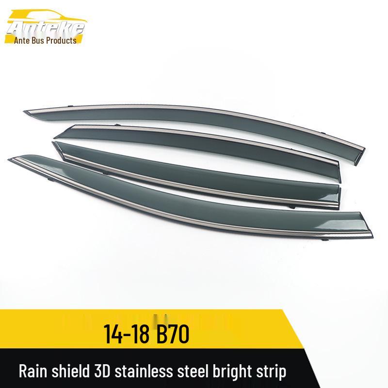 Bestune B70 2014-2018 Rain Guards Trim: 3D Stainless Steel Visor Strips