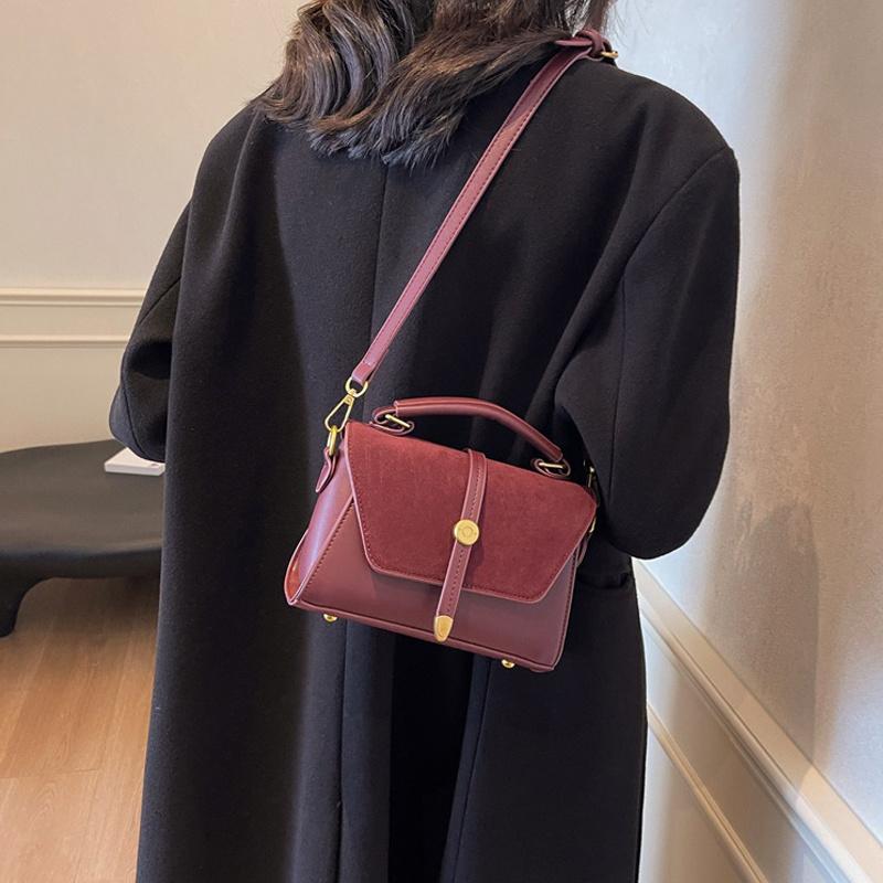 Frosted Texture Women's Handbag New Trend Retro Single Shoulder Bag High-End Small Square Crossbody Bag