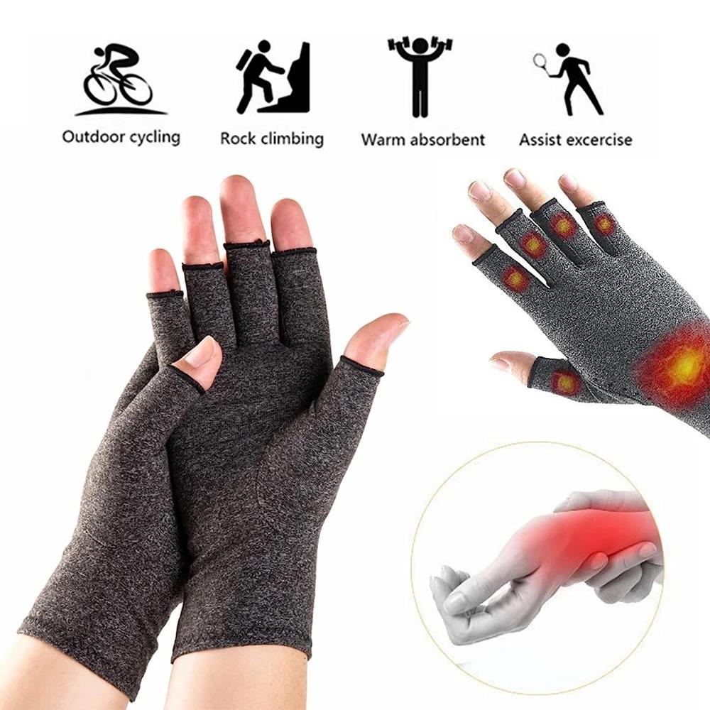 2Pair Arthritis Gloves Women Men Carpal Tunnel Rheumatiod Tendonitis Fingerless Hand Thumb Compression Gloves 6
