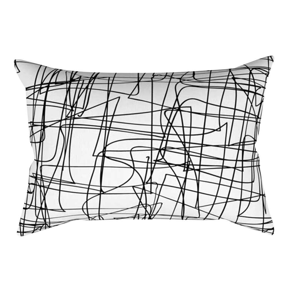 Classic Fashion Black and White Striped Geometric Rectangle Embrace Pillowcase Sofa Living Room Home Decor Cushion Cover
