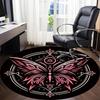 1 alfombra redonda de mandala de mariposa para oficina, debajo de sillas de oficina, dormitorio, sala de estar, decoración del hogar, decoración de habitación, disponible en varios tamaños