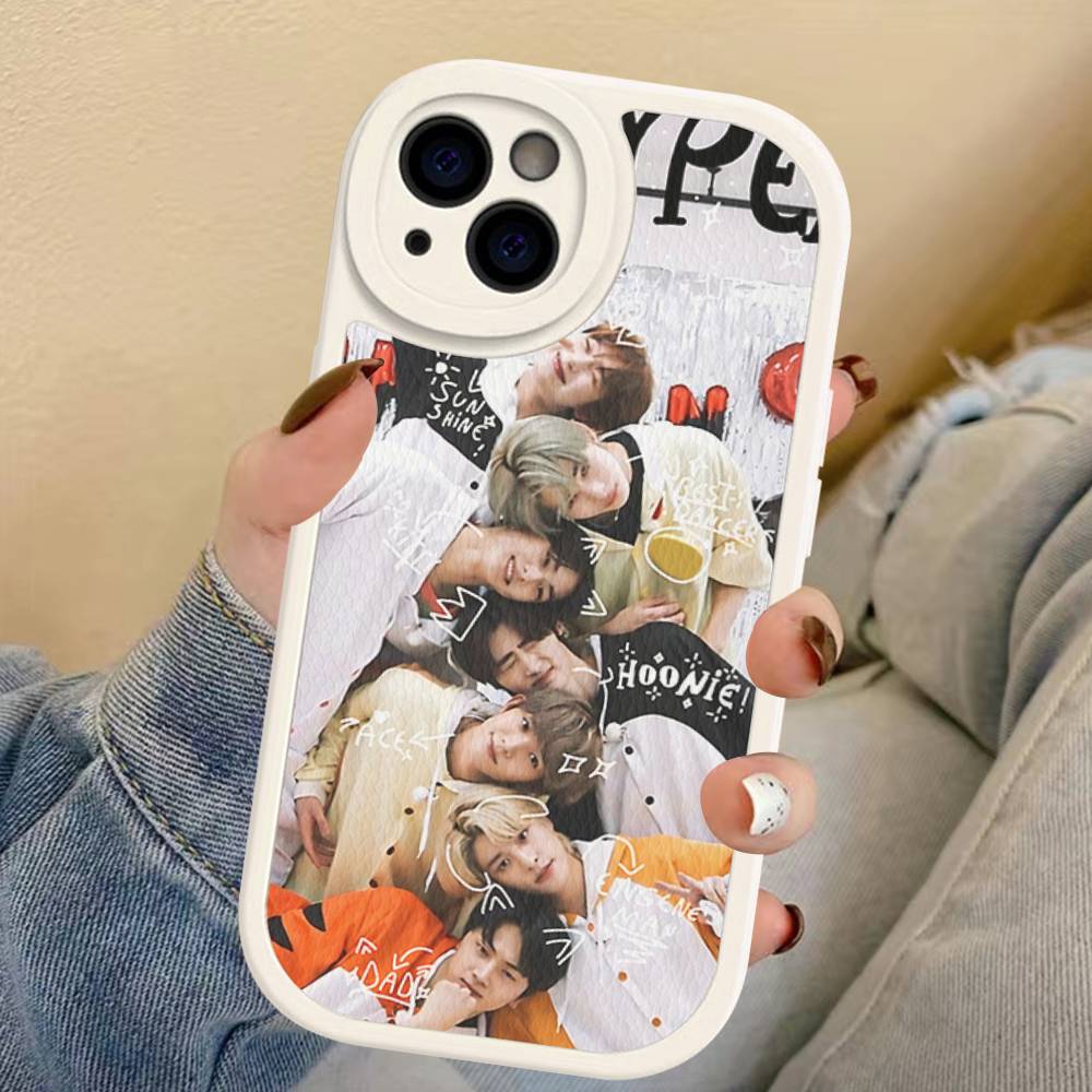 Korea E-Enhypenes Singing Phone Case For IPhone 16 15 14 13 Pro Max 11 12 Plus Leather Silicone Cover
