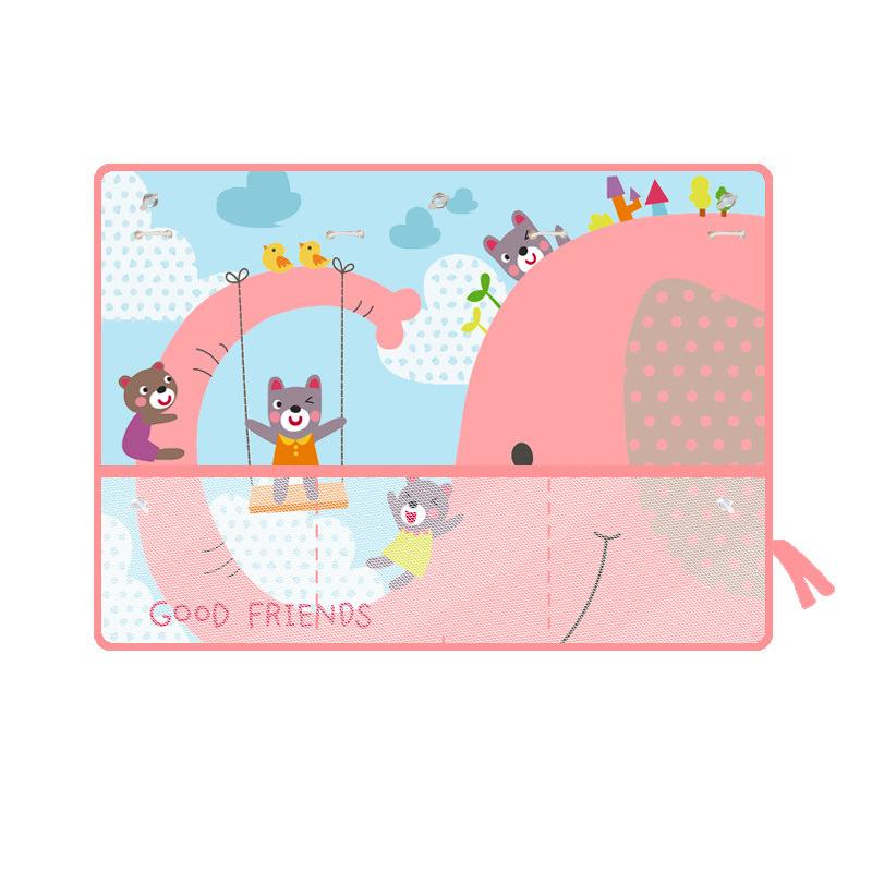 Lovely Car Curtain with Storage Net Pocket for Baby Window Sunshade Cover Kids Sunscreen Thermal Insulation Protection