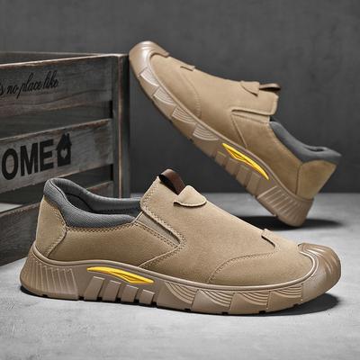 Men's Spring Casual Sneaker Comforthable Ultralight Slip On Shoes Jogging Athletic Frosted Leather Lazy Shoes Normal Size 39-44