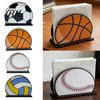 Football Napkin Holder Sports Ball for Table, Freestanding Wooden Dispenser, Tabletop Tissue Towel Theme Birthday Party Supplies Vertical Paper Stand