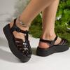 Fashion Womens Sandals Summer Transparent Gladiator Shoes Female Flat Thick Soled Antislip Beach Hollow Out Casual Zapatillas