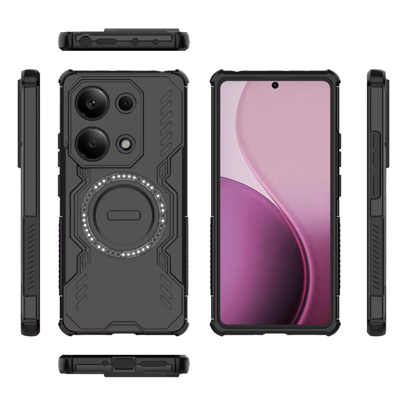 Armor Case For Xiaomi Poco M6 Pro 4G Magnetic Adsorption Wireless Charge Cover For Poco M6 Pro 4G Case For Poco M6 Pro 4G Case