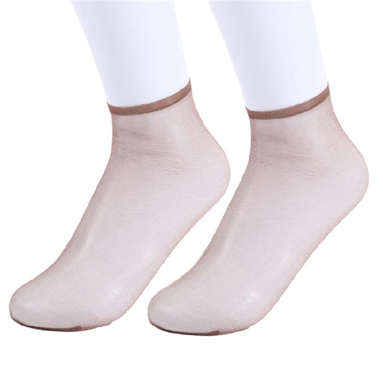 Casual Women Transparent Elastic Crystal Silk Sock Nylon Ladies Summer Stocking
