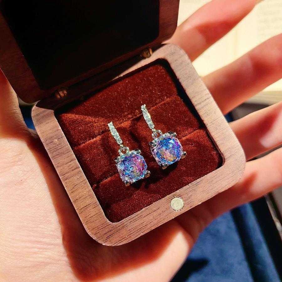 Classic Bull Head Star Anise Rose Cut Paraiba Pendant Necklace Colorful Diamond Stud Earrings Pink Diamond Ring Sea Blue Bracelet