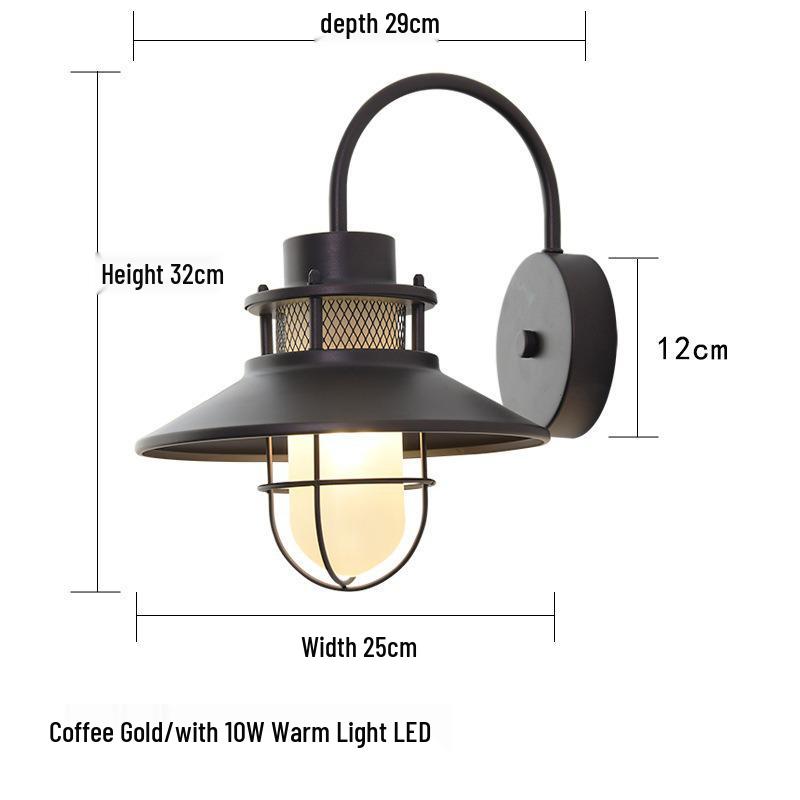 

Винтажный уличный водонепроницаемый светодиодный настенный светильник - Жесткое подключение Декор для кафе Standard