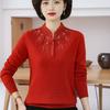 Elegant Knit Sweater Top for Middle-Aged Women: Autumn/Winter Loose Inner Layer