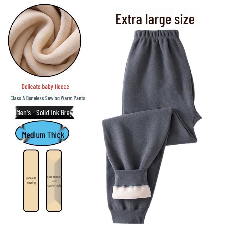 Boys' Warm Plus Velvet Thickened Pants: Medium & Large Sizes, Teen One-Piece for Fall/Winter School Wear