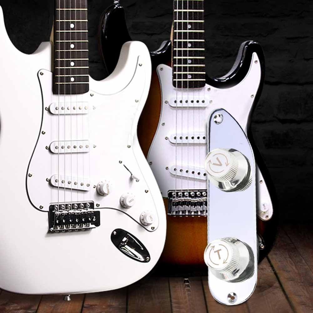 2PCS Silver Prewired Guitar Control Plate Metal Guitar Parts Guitar Accessories  Electric Guitar