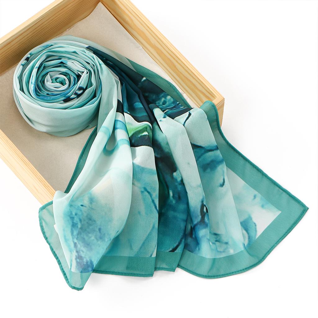 New Pattern Printed Chiffon Hijab Scarf For Woman Muslim Hijabs Shawl Fashion Long Wraps Female Headband Ethnic Islam Turban