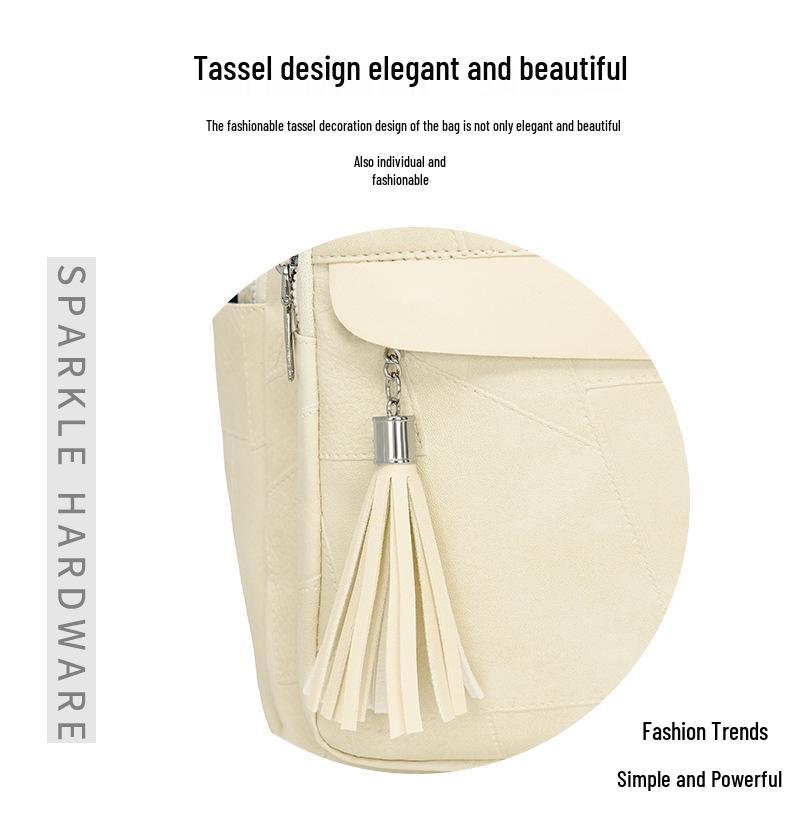 2025 Women's Vintage Soft Leather Tassel Backpack – Spacious, Stylish, and Versatile for Commute