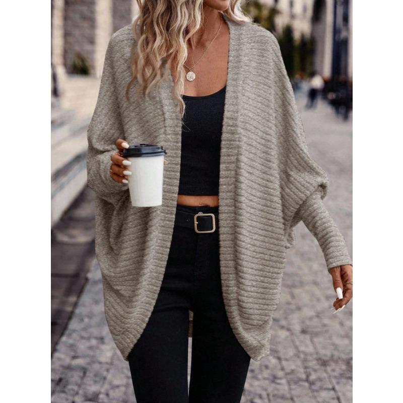 Women S Knitted Batwing Sleeve Cardigan Casual Autumn Outerwear