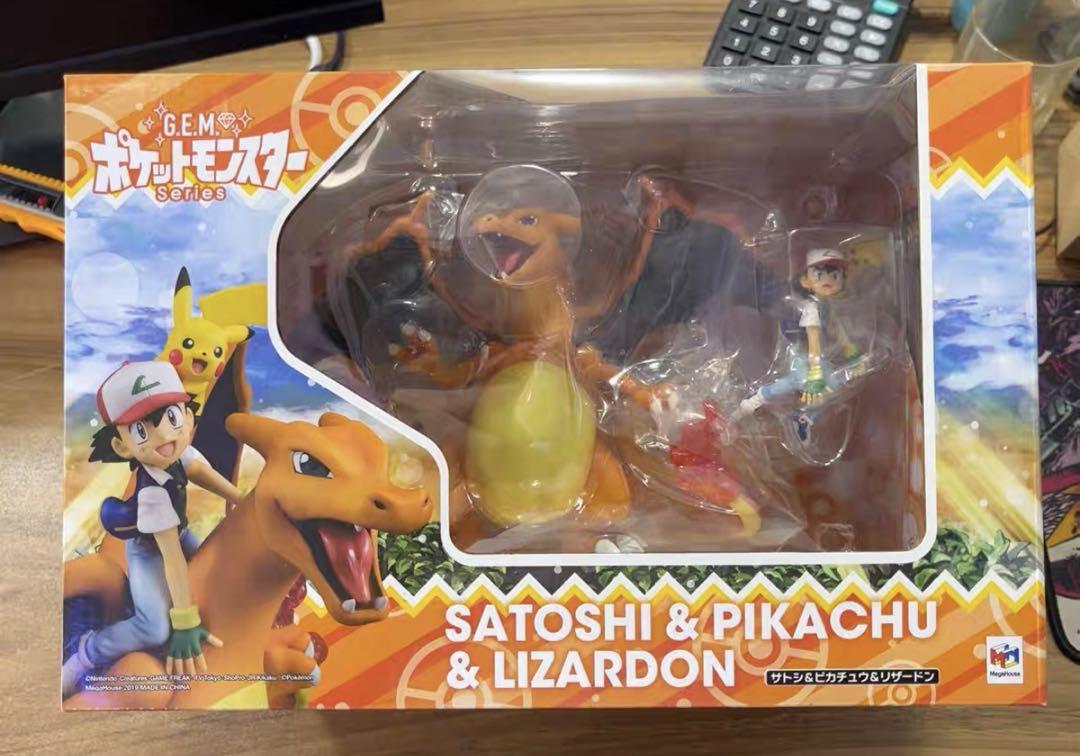 

[USED] G.E.M. Series Pokemon Satoshi & Pikachu & Charizard Figures, Excellent Condition
