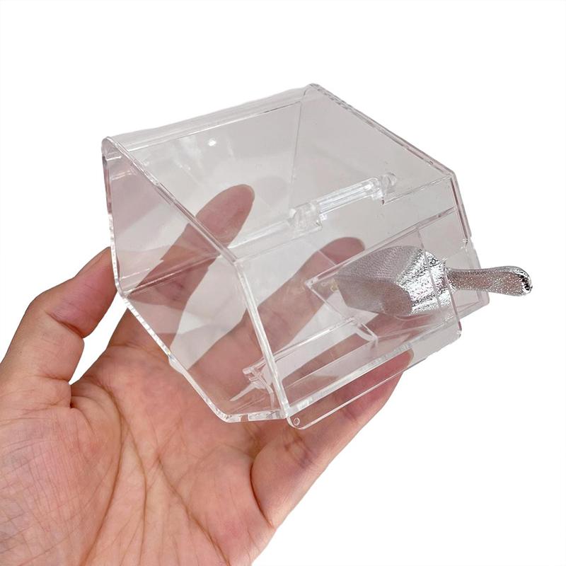 1Set Dollhouse Miniature Transparent Snack Storage Box W/Shovel Dustproof Box Waterproof Display Box Furniture Model Decor Toy