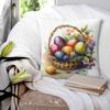 Easter Pillow Cover Colorful Eggs in Basket Funny Pillow Case Polyester Cushion Cover Pillowcases For Chair Sofa Home Decoration