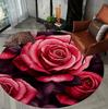 Luxury Sun Flower 3D Rose Nordic  Round Carpet Rug for Living Room Bedroom Sofa Decor,Kids Area Rug Non-slip Floor Mat Gift