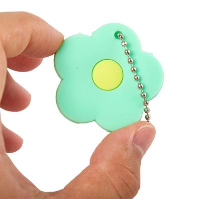 Funda para llave de silicona con dibujos de flores de colores, accesorio para llaves, bonito llavero para niña y mujer, regalo de baratija