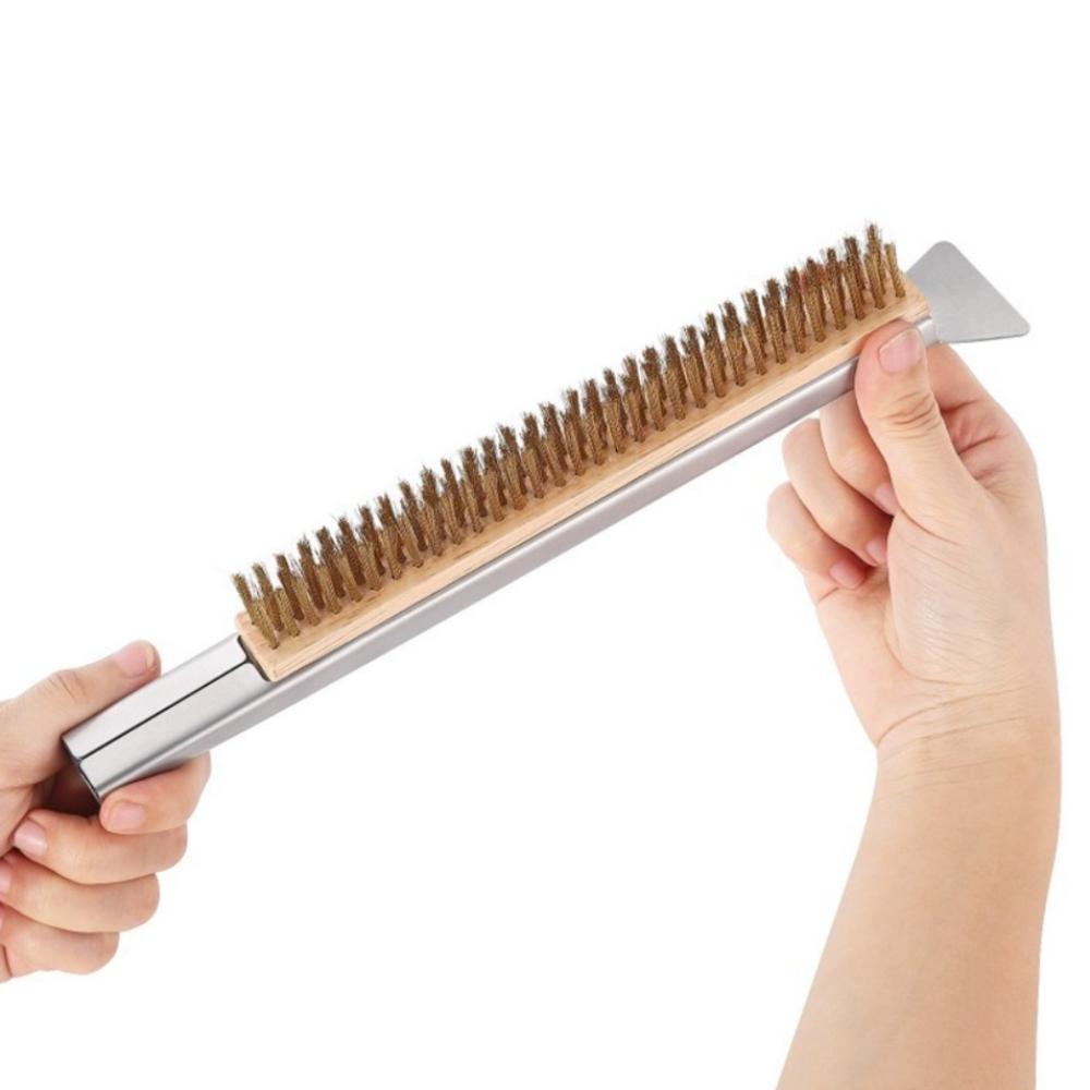 53.5cm Long Kitchen Pizza Oven Brush with Scraper Pizza Stone Cleaner Brush  for Oven