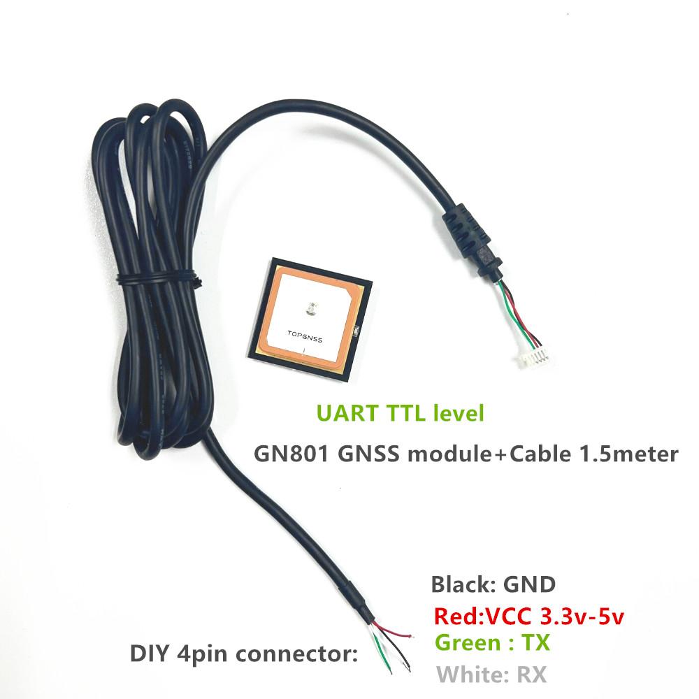 GN-801 Modulo GNSS TTL UART GPS GLONASS modalità doppia M8n Modulo GNSS Ricevitore Antenna, FLASH integrato, NMEA0183 GN801 TOPGNSS