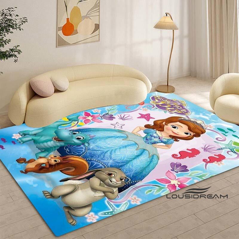 Cartoon Sofia die Erste Prinzessinnen-Muster Teppich - Raumdeko, Maschinenwaschbar und Weich, Perfekt für Schlafzimmer Spielmatte, Wohnzimmer
