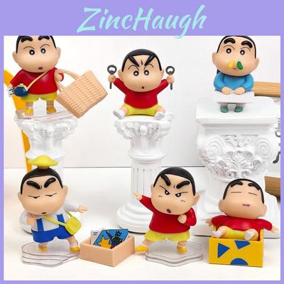 Crayon Shinchan Pvc Figure Set With Blind Box Display For Collectors And Kids