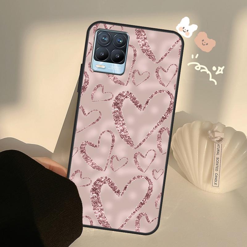 Love Rose Gold Style Case For Realme C55 C63 C61 C51 C53 C25 C65 C67 C71 C75 11 12 13 14 Pro Plus GT6 GT7 15 Pro