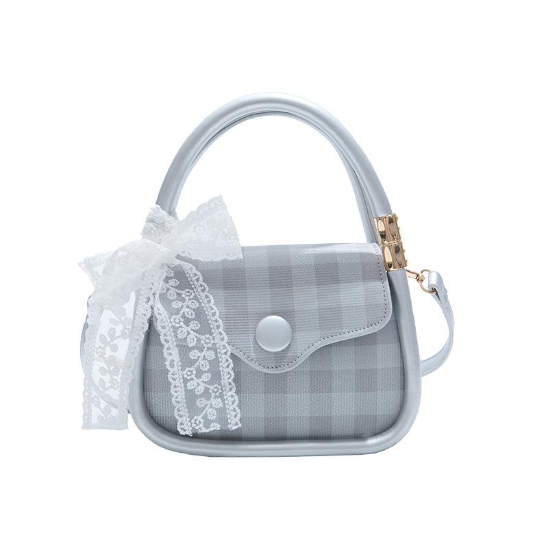 Neue vielseitige Handtasche Kleine quadratische Tasche Vielseitige Umhängetasche Karierte Umhängetasche Damentasche