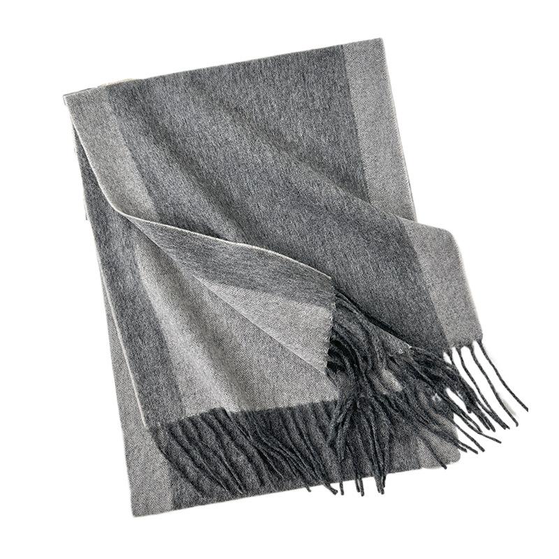Creative and simple two-color double-sided design feeling warm wool scarf autumn and winter women's high-end feeling elegant temperament shawl