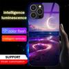 Brilliant LED Light Glow Luminous Tempered Glass Back Phone Case For IPhone Samsung