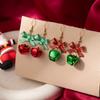 Christmas Bell Bow Earrings Fashion Creative Design Holiday Festive Jewelry for Women Girls