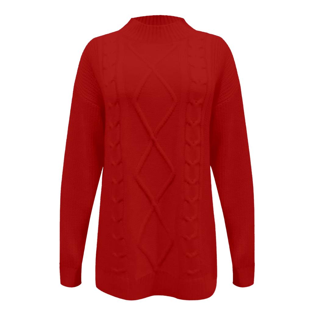 Women's Fashion Oversized Knit Short Sweater Dress Long Sleeve Crewneck Sweater Loose Knitted Dress